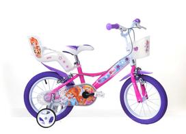 Vaikiškas dviratukas su papildomais ratukais, vaikų Dino Bikes Winx, balta sp./rožinė sp./violetinė sp., 16"