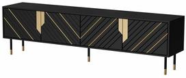 Televizoriaus spintelė Cama Meble Mountain, aukso sp./juoda sp., 40 cm x 204 cm x 55 cm