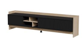 Televizoriaus spintelė Cama Meble Porto, ąžuolo sp./juoda sp., 38 cm x 190 cm x 50 cm