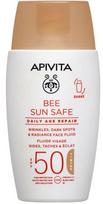 Priemonė įdegio priežiūrai veidui Apivita Bee Sun Safe Daily Anti-Aging Repair With Color SPF50, 50 ml