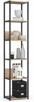 Pastatoma lentyna Akord Furniture Factory, juoda sp./sonoma ąžuolo sp., 192 cm x 40 cm x 32 cm