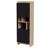 Vitrina Cama Meble Porto, ąžuolo sp./juoda sp., 38 cm x 59 cm x 180 cm