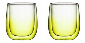 Dvigubo stiklo stiklinių rinkinys Ambition Ombre, skaidri sp./žalia sp., 0.35 l