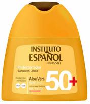 Losjonas įdegio priežiūrai kūnui Instituto Español Sunscreen Aloe Vera SPF50+, 100 ml