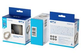 Šviestuvas lubų GTV Porto, MR16, nerūdijančiojo plieno sp., 50 W