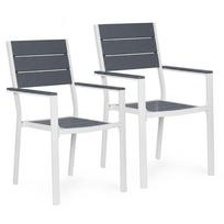 Lauko kėdžių rinkinys MultiGarden YC-051KD-4-5, balta sp./pilka sp., 52 cm x 54.5 cm x 89 cm