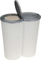 Šiukšliadėžė Excellent Houseware Y54980880, balta sp./pilka sp., 50 l, 55 cm x 30 cm