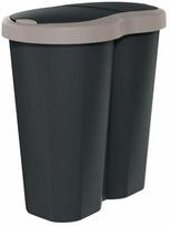 Rūšiavimo šiukšliadėžė Keden, 40L l, ruda sp./juoda sp.