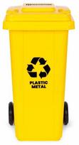 Konteineris MultiStore Plastic Metal, geltona sp., 120 l