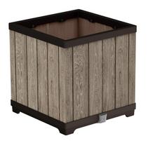Gėlių vazonas Keter Deco Square, plastikinis, 45.5 cm x 45.5 cm, šviesiai ruda sp.