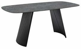 Valgomojo stalas MC Akcent Tobelo, juoda sp., 180 cm x 90 cm x 76 cm