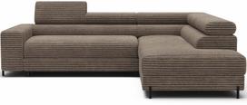 Kampinė sofa - lova Colesio, šviesiai ruda sp., dešininė, 200 x 274 cm x 93 cm