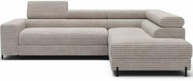 Kampinė sofa - lova Colesio, balta sp., dešininė, 200 x 274 cm x 93 cm