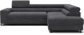 Kampinė sofa - lova Colesio, tamsiai pilka sp., dešininė, 200 x 274 cm x 93 cm
