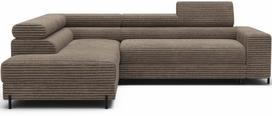 Kampinė sofa - lova Colesio, šviesiai ruda sp., kairinė, 200 x 274 cm x 93 cm