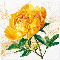 Popierinės servetėlės PAW Peony Blossom, 33 cm x 33 cm, geltona sp., 20 vnt.