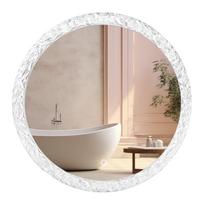 Veidrodis Rea Crystal C, su apšvietimu, kabinamas, 60 cm x 60 cm, skaidri sp.