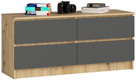 Komoda Akord K120, pilka sp./artisan oak, 55 cm x 120 cm x 40 cm