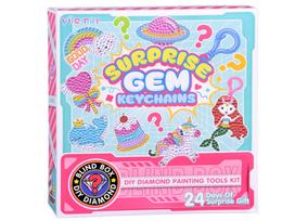 Kūrybinis deimantinės mozaikos rinkinys Surprise Gem Keychains, įvairių spalvų