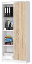 Biuro spinta Akord Furniture Factory R80 1D 4P CLP, balta sp./sonoma ąžuolo sp., 180 cm x 80 cm x 35 cm
