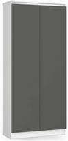 Biuro spinta Akord Furniture Factory R80 2D 8P CLP, balta sp./grafito sp., 180 cm x 80 cm x 35 cm