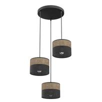 Šviestuvas lubų Emibig Karbon Premium, E27, 3 x 15 W, ruda sp./juoda sp.