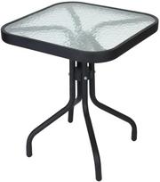 Lauko stalas Saska Garden, skaidri sp./juoda sp., 45 cm x 45 cm x 51 cm