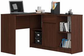Rašomasis stalas su lentyna Akord Furniture Factory B-17, 126 cm x 120 cm, 79 cm, wenge sp.