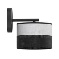 Šviestuvas sieninis Emibig Karbon K1, E27, 1 x 15 W, juoda sp./pilka sp., 20 x 20 cm