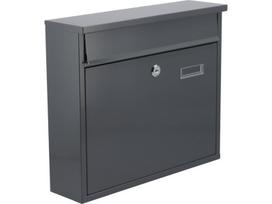 Sieninė pašto dėžutė laiškams ir korespondencijai plieninė su užraktu 310x360x100mm 78576 grafito VOREL