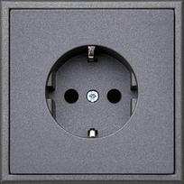 LIREGUS SCHUKO Lizdas su apsauga, tamsiai pilkas, 16A (Modern Serija)