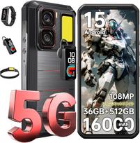 OUKITEL WP300 5G mobilusis telefonas 36GB + 512GB 16000 mAh 108 MP Android 15 išmanusis telefonas juoda