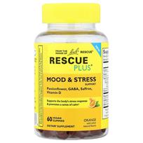 Bach Rescue Plus Emocinė stabilumas ir streso mažinimas Apelsinų skonio veganiški guminukai, 60 vnt. 1 ea - 60 ea
