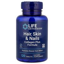 Life Extension Hair Skin Nails Collagen Plus Formula 120 Tablets 120 pcs - 1 ea
