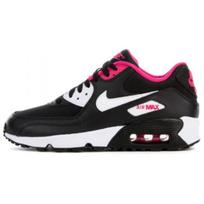 Nike Air Max 90 Mesh GS Vaikams Sportbačiai Juodi Balti-Ryškiai Rožiniai 833340-002 37.5