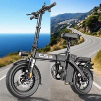 2026 naujas Ebike TOOFLY GS3 sulankstomas elektrinis dviratis 250W 48V15AH elektrinis dviratis 14 * 2.125 colio padanga miesto kelionėms elektrinis dviratis. 250W 48V 15AH（Foldable） juoda