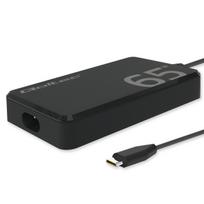 Qoltec 65W GaN Super Fast SLIM | PD | 5-20V | 3.25A | USB-C 3.1 | Laptop | MacBook | Smartphone | + cable