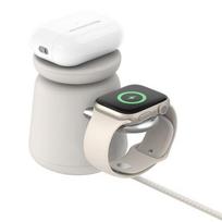 BELKIN Charging dock 2-in-1, magnetic Qi 15W, for iPhone, Apple Watch, AirPods, cream-colored