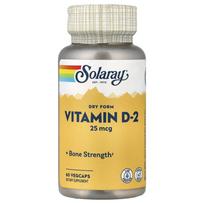 Solaray sauso pavidalo vitaminas D2 25mcg daržovių (1 vienetas - 60 kapsulių) 1 Unit - 60 Capsules