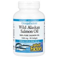 Natural Factors OmegaFactors Wild Alaskan Salmon Oil 1000mg Softgels, 90 Count 90 pcs - 1 ea