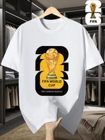 2026 USA-Canadian Cup, FIFA Football Print Men's Short-sleeved T-shirt, Fashionable and Trendy Summer Top, a Must-have for Football Fans, S balta