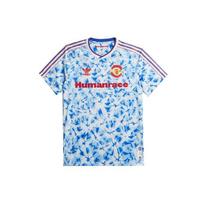 Adidas Human Race Manchester United Greitai džiūstanti marškinėliai 20-21 Vyriški viršutiniai drabužiai Mėlyna GJ9084 S