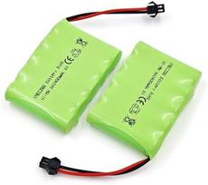 XMECZQQ NiMH įkraunamas akumuliatorius 6V 2400mAh 2 vnt. su SM jungtimi RC automobiliams, sunkvežimiams, robotams, nuotolinio valdymo žaislams