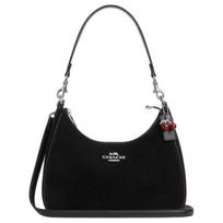 Coach Teri 29 vyšnios spalvos pakabukas Suede ir lygios odos crossbody peties rankinė didelė moteriška rankinė Juoda CCZ88-SVBK Basic Set (Bag+Dust Bag)