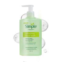 Simple Odai draugiškas gaivinantis veido prausiklis | 100% be muilo švelnus valiklis su vitaminu E ir glicerinu | Puikiai tinka jautriai odai, 250 ml 250ML