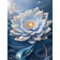 DIY Pearl Painting Set Pearly Flowers Pattern Home Decoration Handmade Sticky Diamond Creative Canvas Pearl Art Painting Crafts Perfect Gift 30x40cm