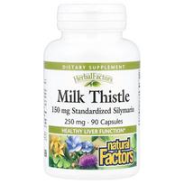 Natural Factors Herbal Factors Milk Thistle 250mg Capsules, 90 Count 90 pcs - 1 ea