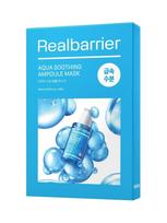 REAL BARRIER Raminamoji ampulinė lakštinė veido kaukė AQUA SOOTHING AMPOULE MASK, 10x28 ml