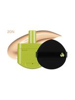 UNLEASHIA Makiažo pagrindas SATIN WEAR HEALTHY GREEN CUSHION (20N), 15 g
