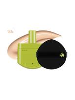 UNLEASHIA Makiažo pagrindas SATIN WEAR HEALTHY GREEN CUSHION (18N), 15 g